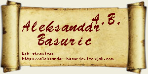 Aleksandar Basurić vizit kartica
